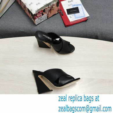 Dolce  &  Gabbana Heel 11cm Mules Calfskin Black with Geometric Heel 2022